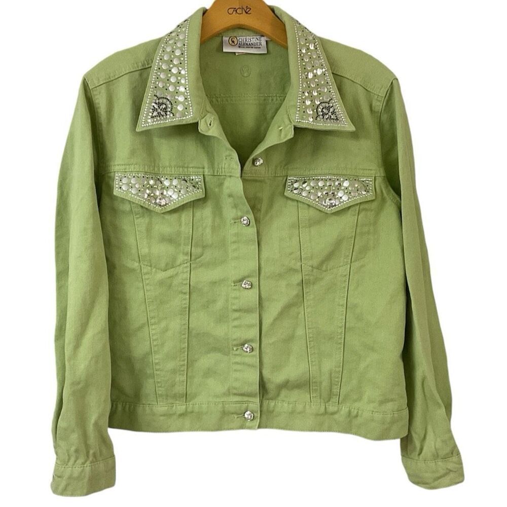 VTG Christine Alexander Embellished Jeans Jacket  M